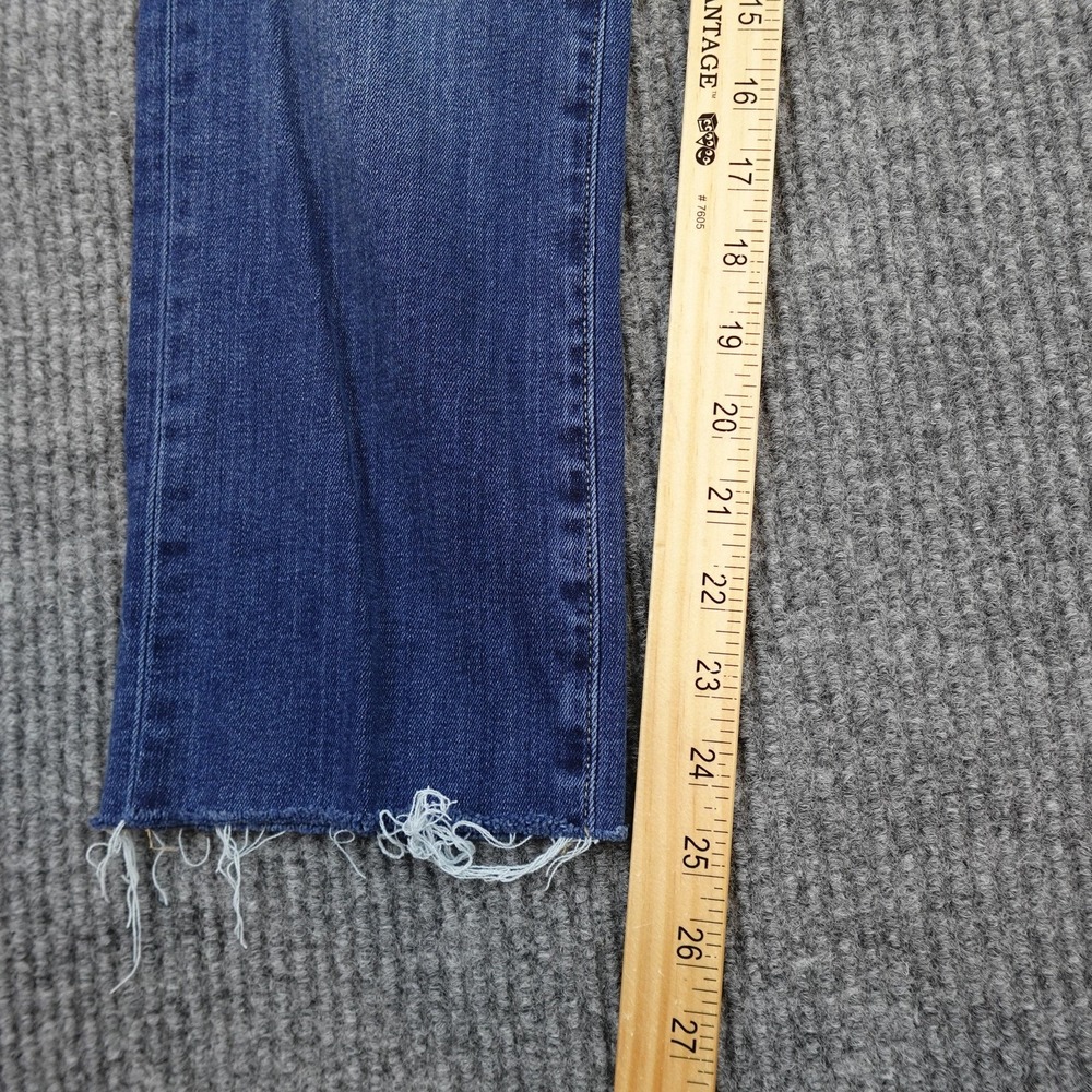 Frame Le High Straight Jeans Womens 26 Blue High Rise Distressed Raw Hem Denim - Picture 8 of 11